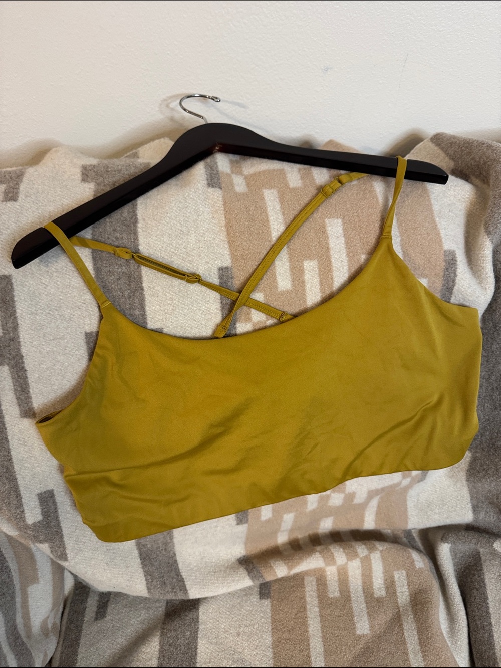 Mustard Yellow Bralette with Crisscross Back girlfriend collective